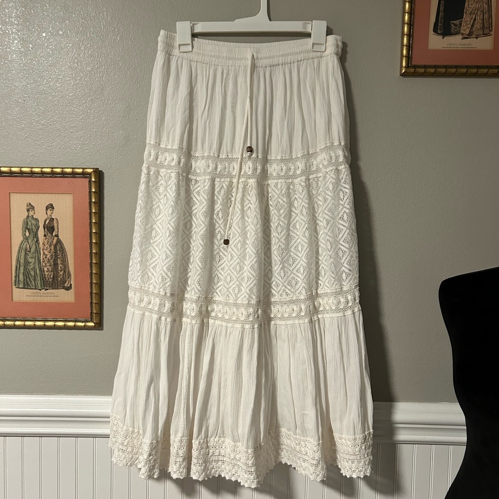 White Bohemian Skirt